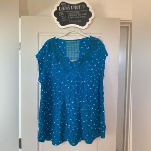 Estephany split neck lace detail blouse